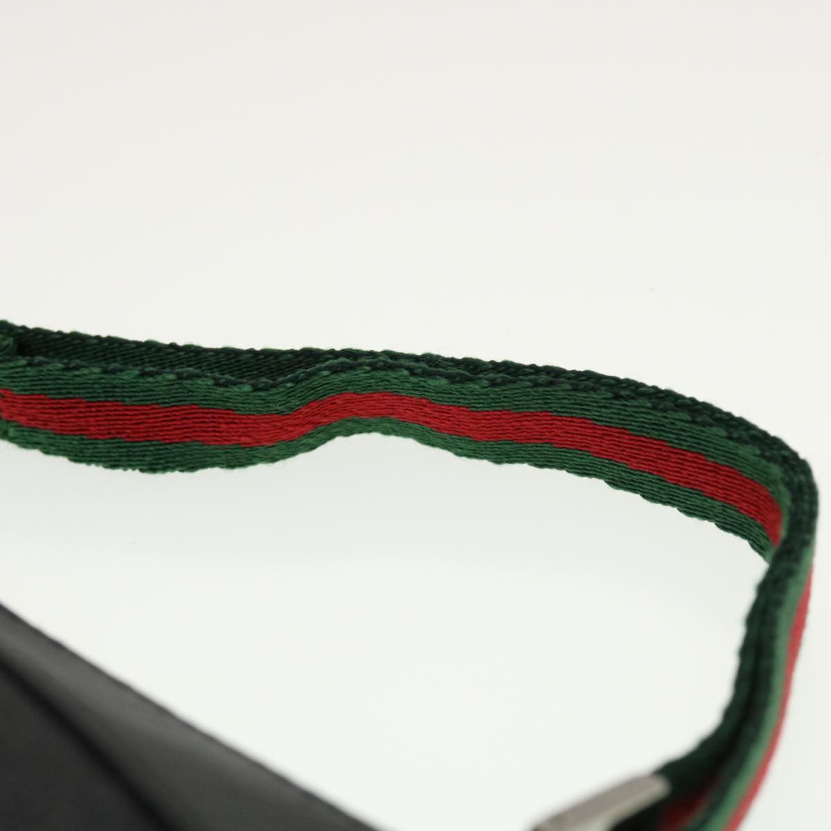 GUCCI Web Sherry Line Accessory Pouch Canvas Black Red Green bs5425