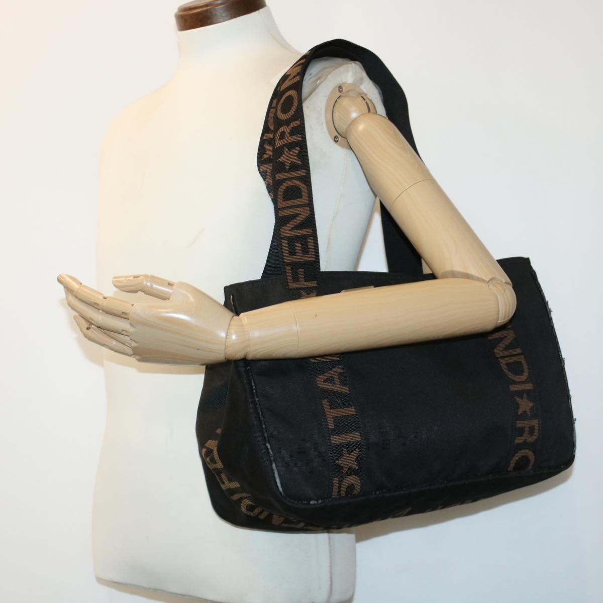 FENDI Tote Bag Nylon Black bs5489