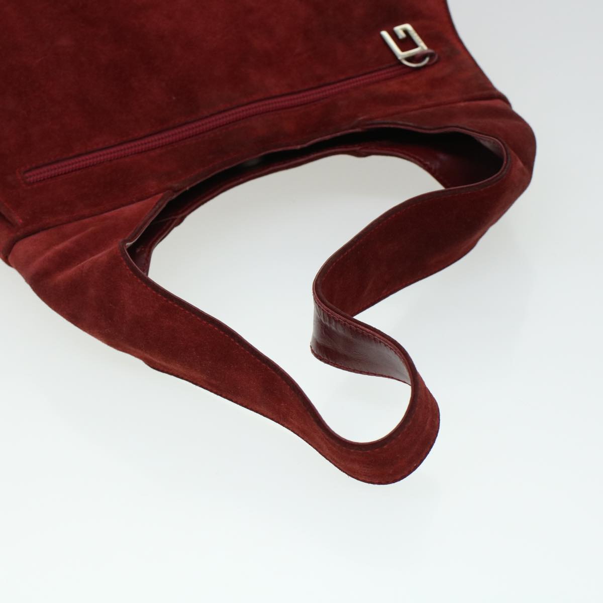 GUCCI GG Canvas Shoulder Bag Suede Red 00217050424 bs5510