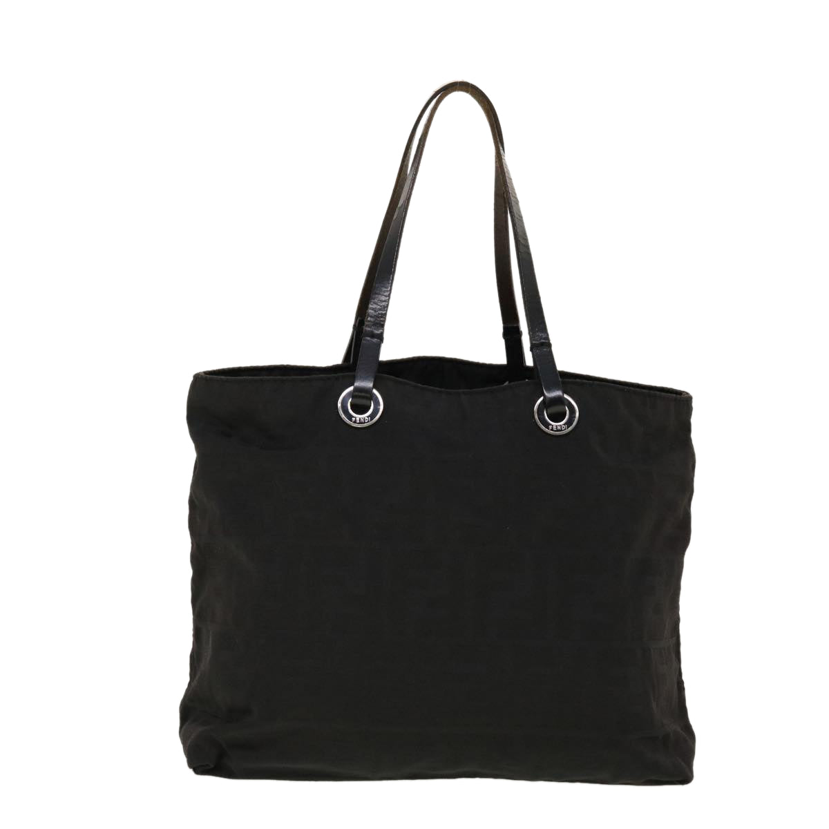 FENDI Zucca Canvas Tote Bag Nylon Black bs5552
