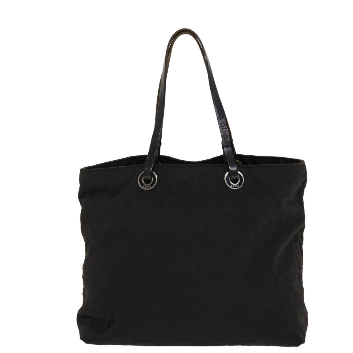 FENDI Zucca Canvas Tote Bag Nylon Black bs5552