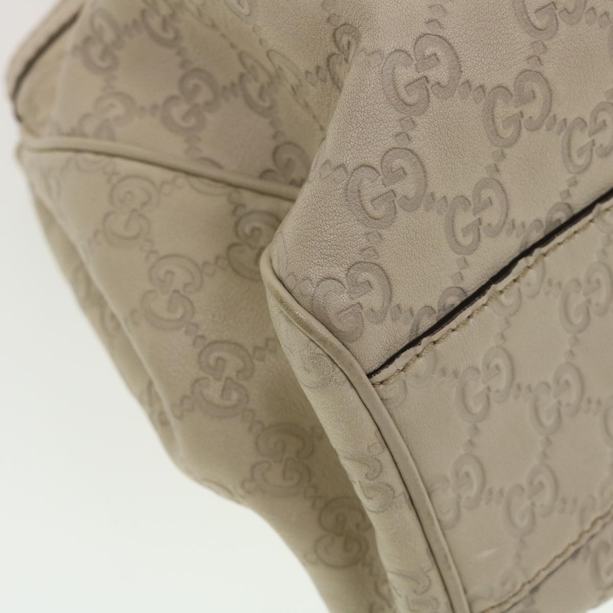 GUCCI Guccissima Hand Bag Leather White 211944 bs5554
