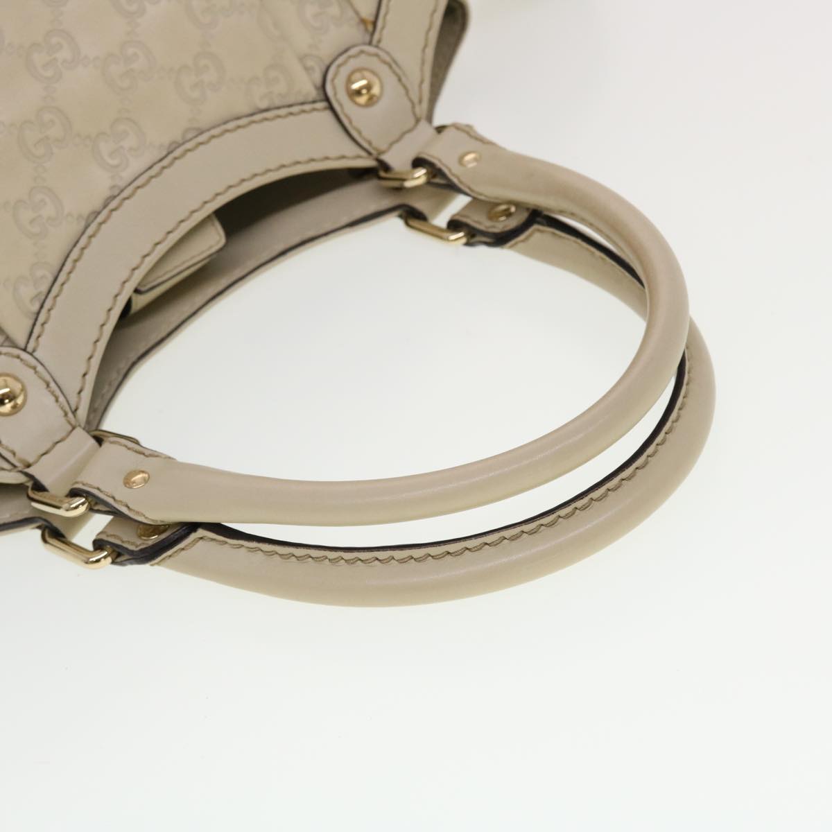 GUCCI Guccissima Hand Bag Leather White 211944 bs5554