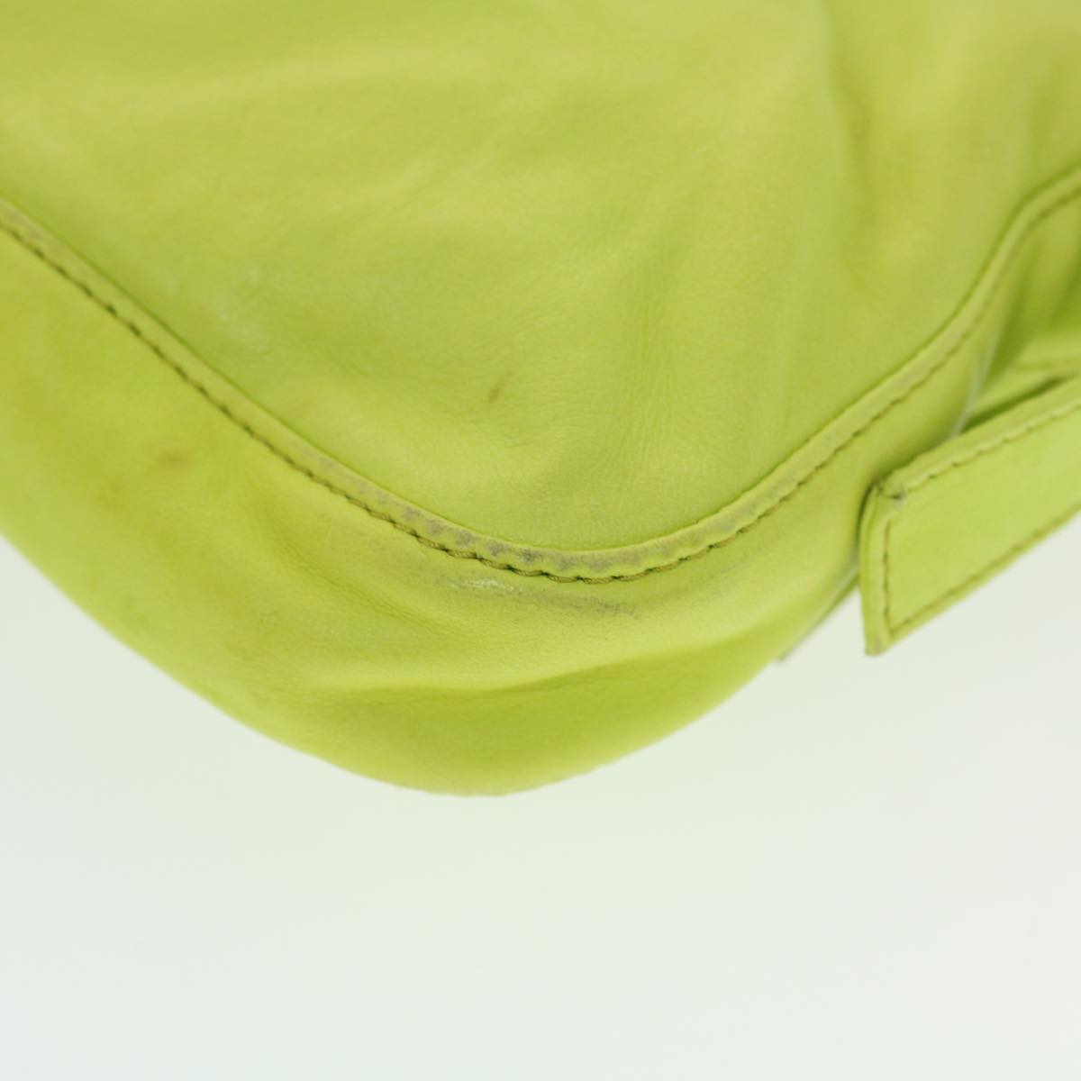FENDI Mamma Baguette Shoulder Bag Leather Green 2318-26424-008 bs5603