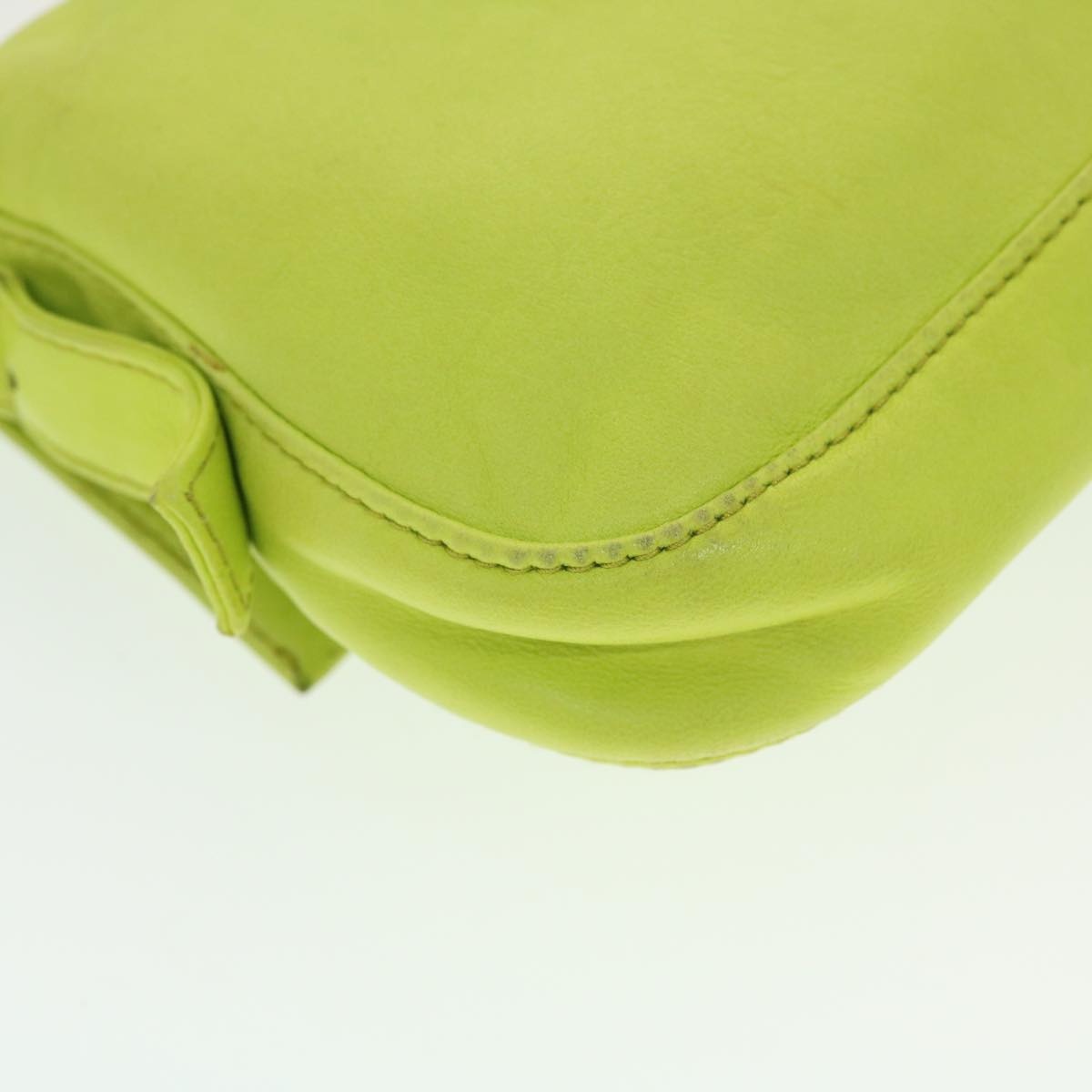 FENDI Mamma Baguette Shoulder Bag Leather Green 2318-26424-008 bs5603