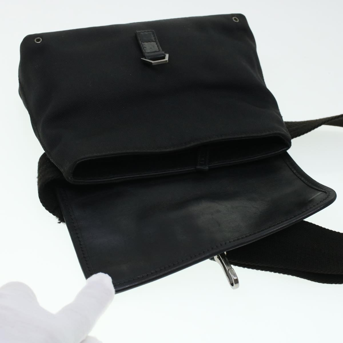 GUCCI Waist Bag Canvas Black 92543 bs5795