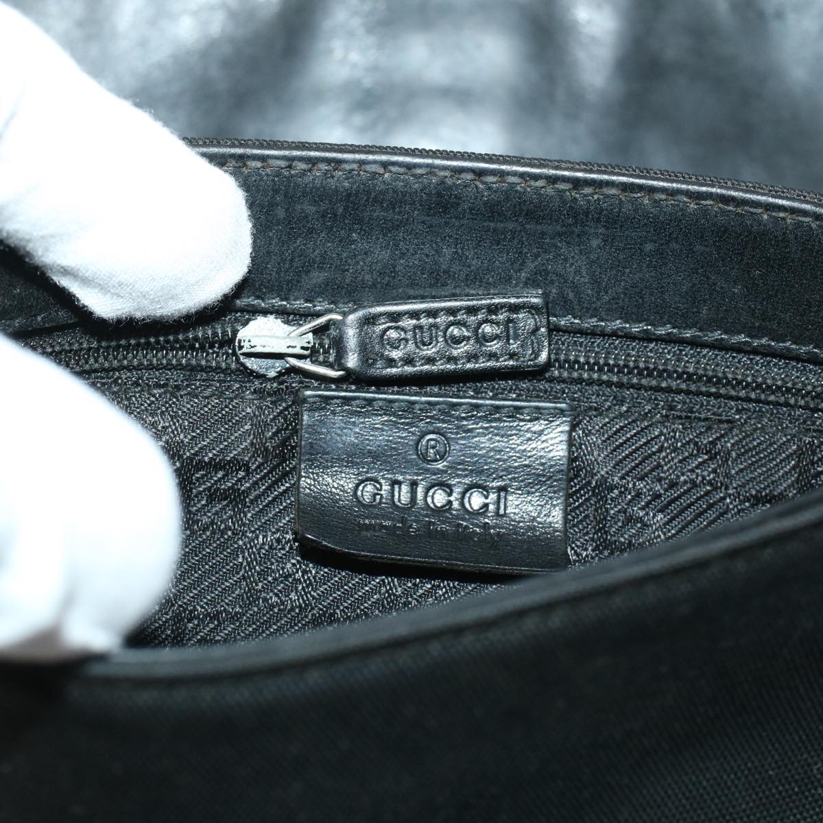 GUCCI Waist Bag Canvas Black 92543 bs5795
