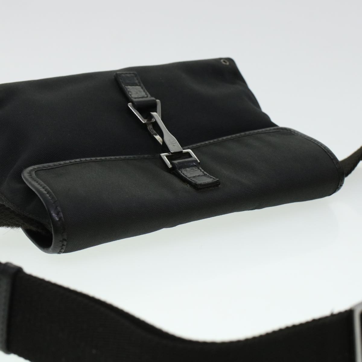 GUCCI Waist Bag Canvas Black 92543 bs5795