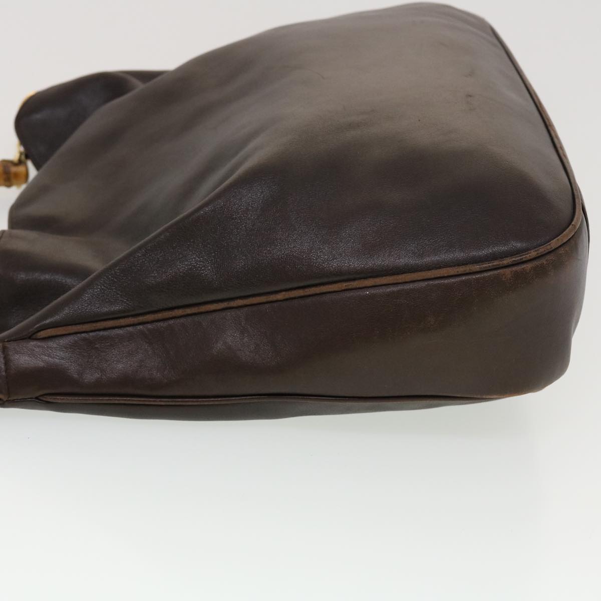 GUCCI Bamboo Hand Bag Leather 2way Black 001.2852.1577.0 bs5868
