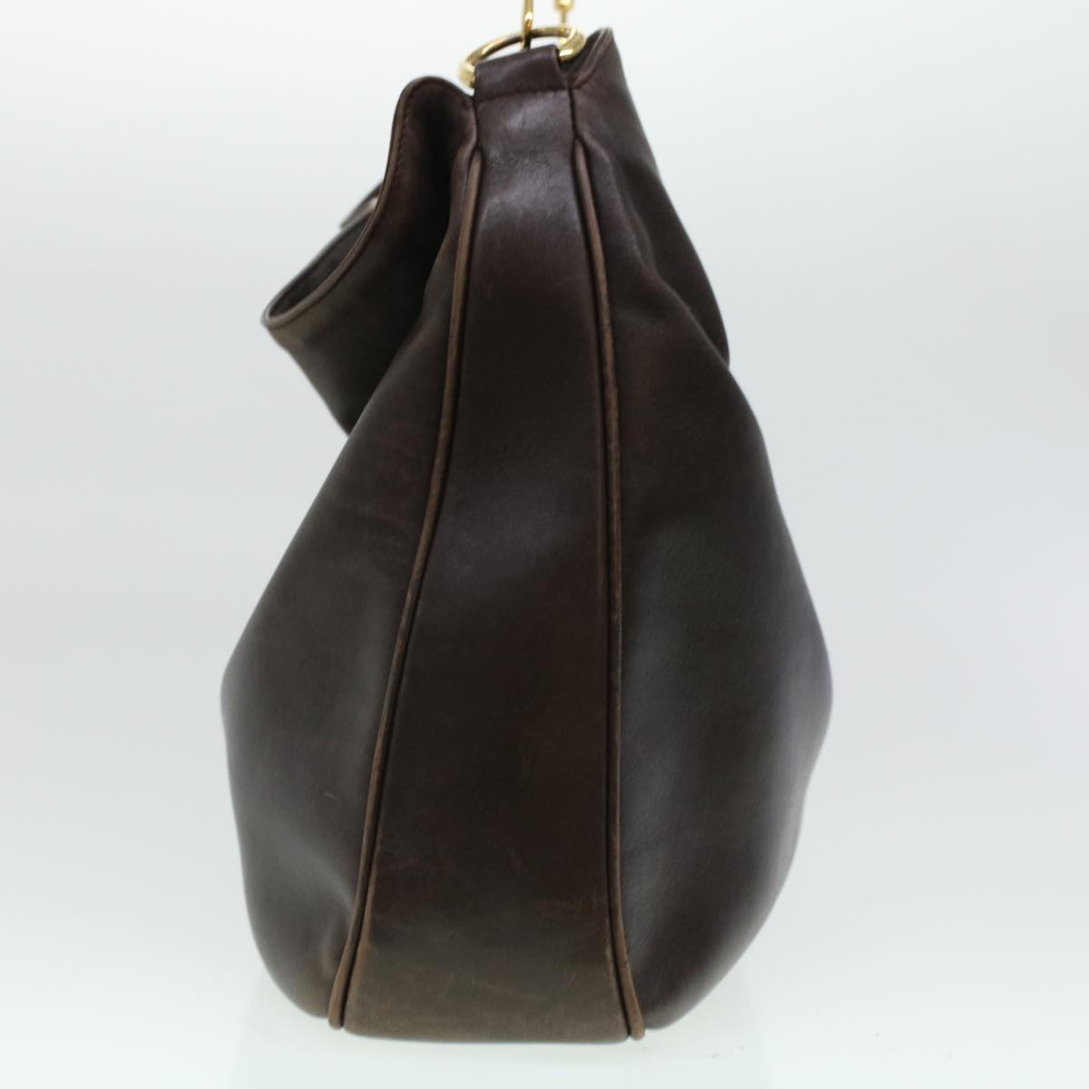 GUCCI Bamboo Hand Bag Leather 2way Brown 0011577 bs5919