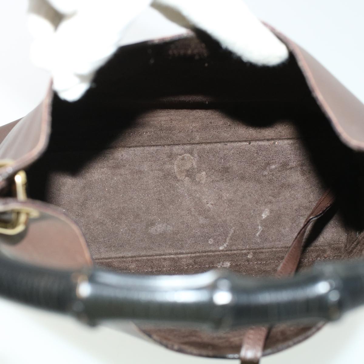 GUCCI Bamboo Shoulder Bag Leather Dark Brown bs5983