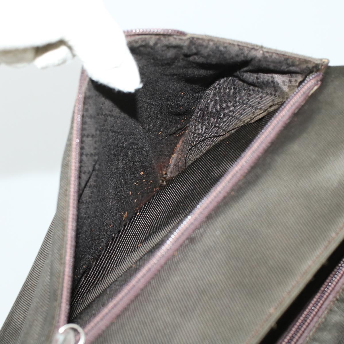 GUCCI Bamboo Shoulder Bag Nylon Khaki bs5984