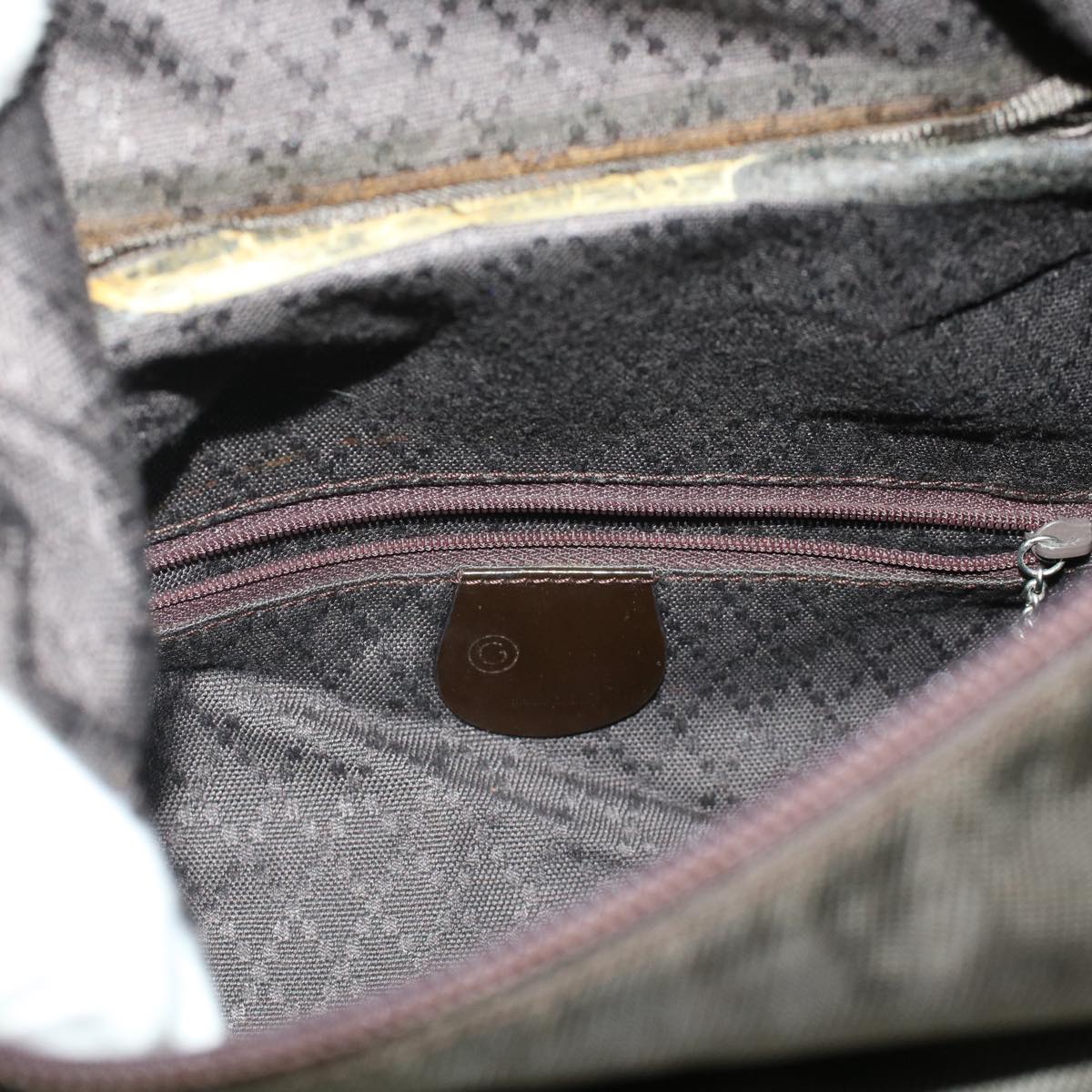 GUCCI Bamboo Shoulder Bag Nylon Khaki bs5984