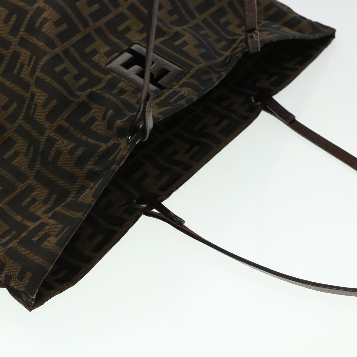 FENDI Zucca Canvas Tote Bag Black Brown bs6032