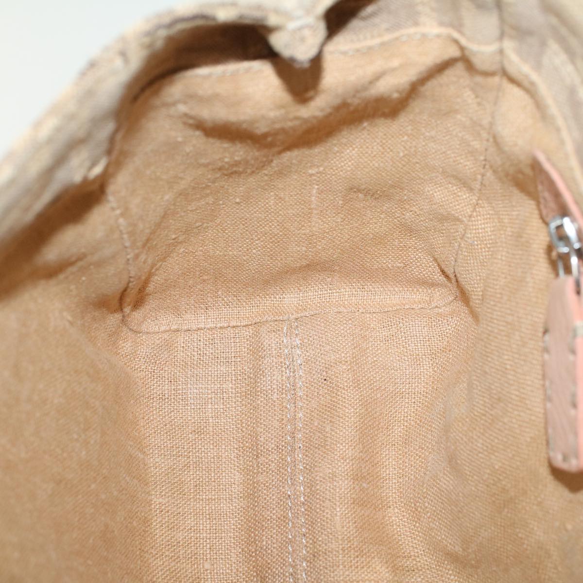 FENDI Zucca Canvas Linda Hand Bag Beige Pink bs6036