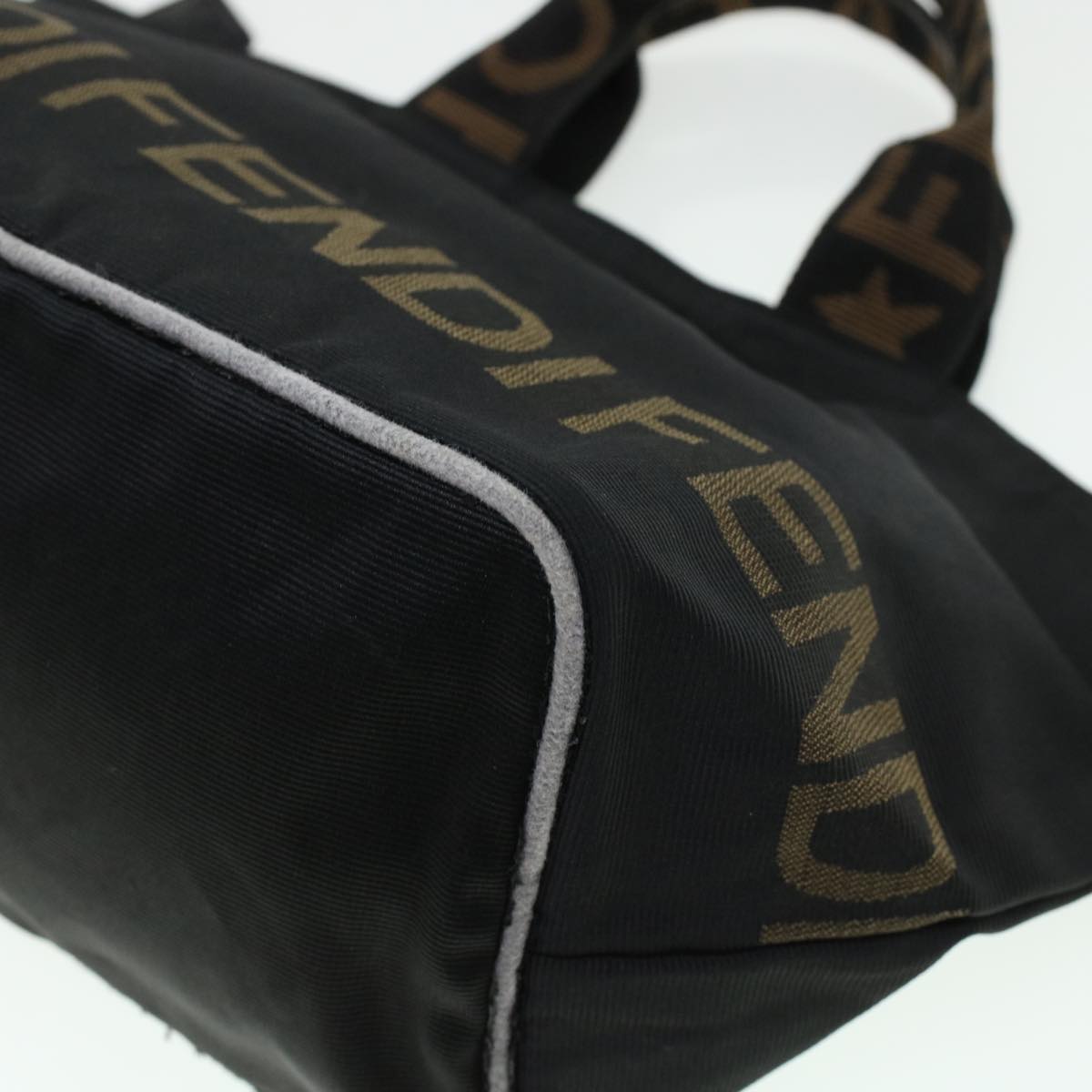 FENDI Zucca Canvas Hand Bag Black Brown bs6057