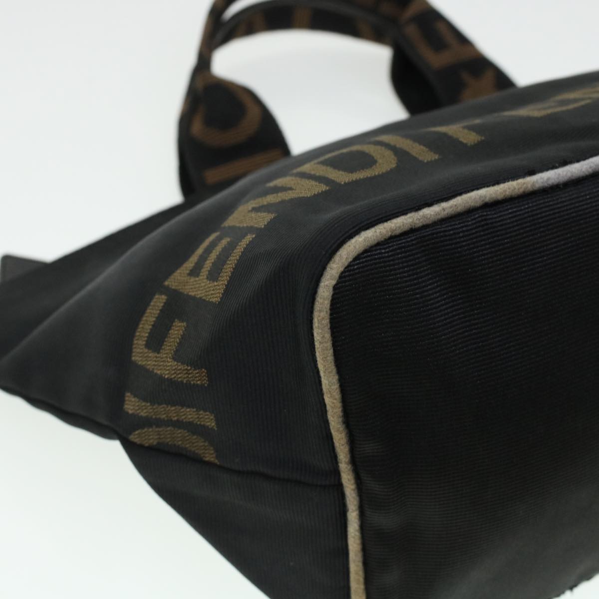 FENDI Zucca Canvas Hand Bag Black Brown bs6057