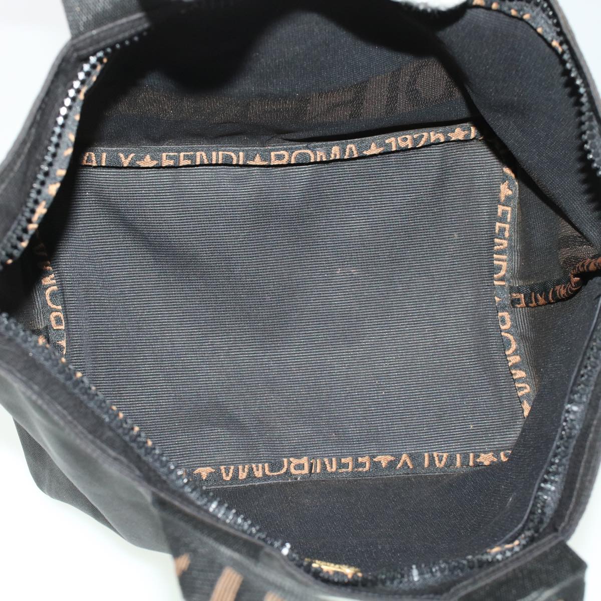 FENDI Zucca Canvas Hand Bag Black Brown bs6057