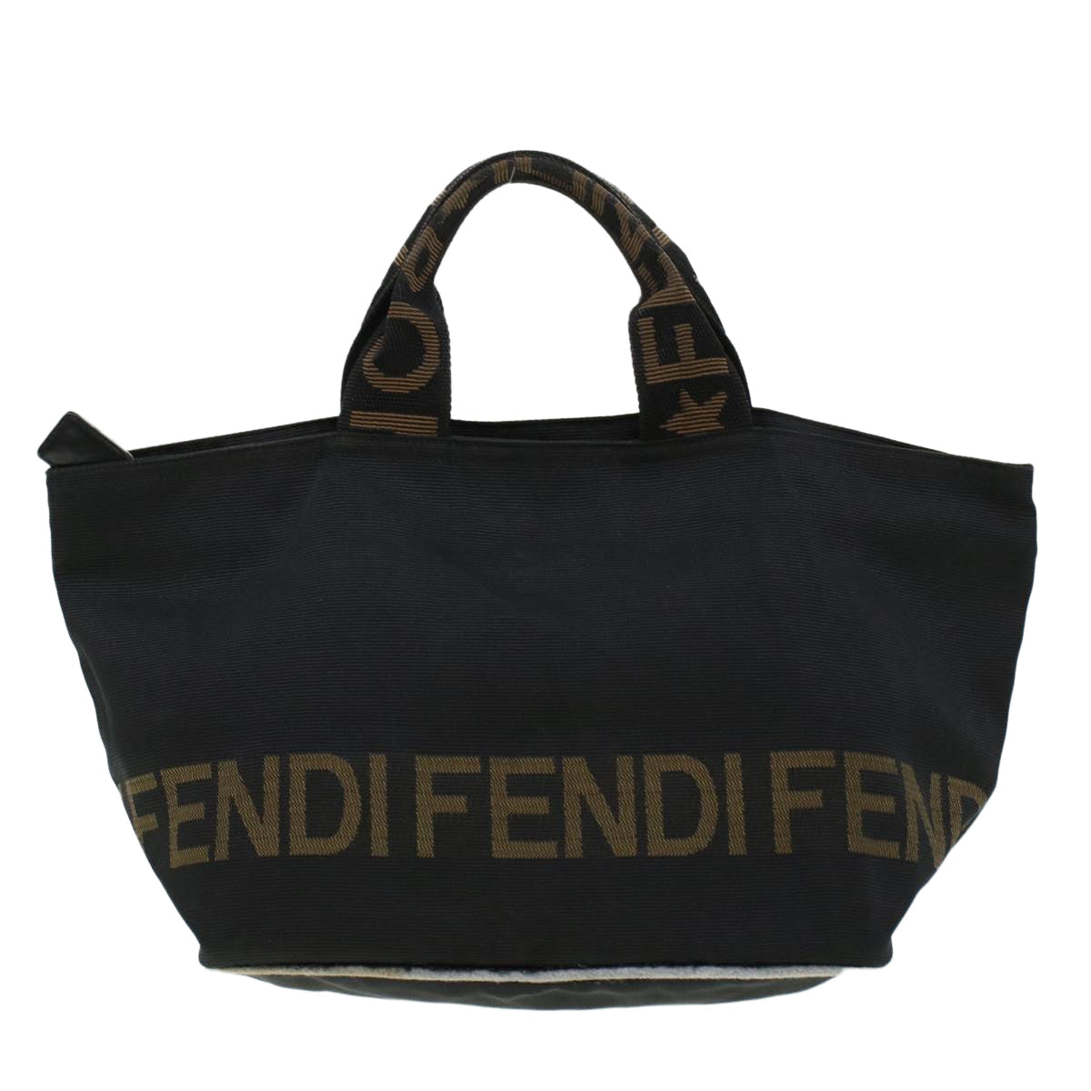 FENDI Zucca Canvas Hand Bag Black Brown bs6057