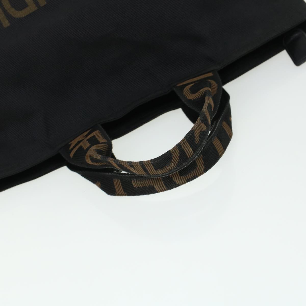 FENDI Zucca Canvas Hand Bag Black Brown bs6057
