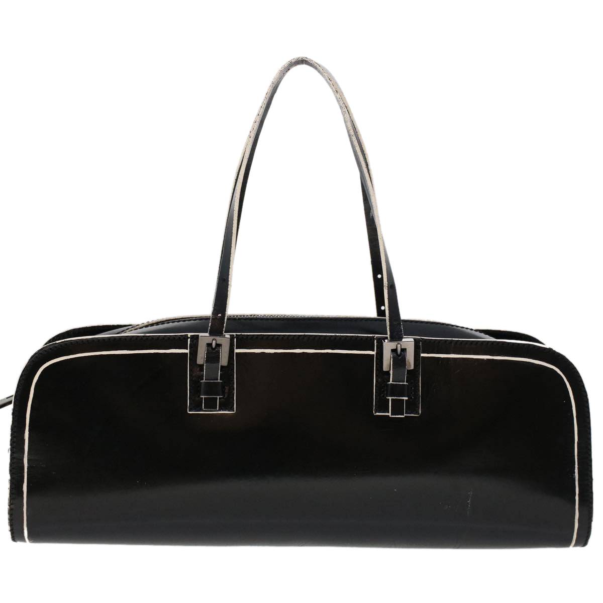 FENDI Hand Bag Leather Black bs6095