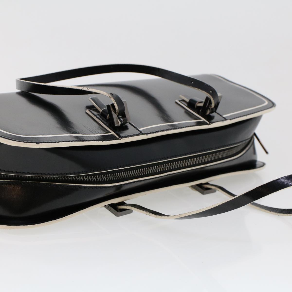 FENDI Hand Bag Leather Black bs6095