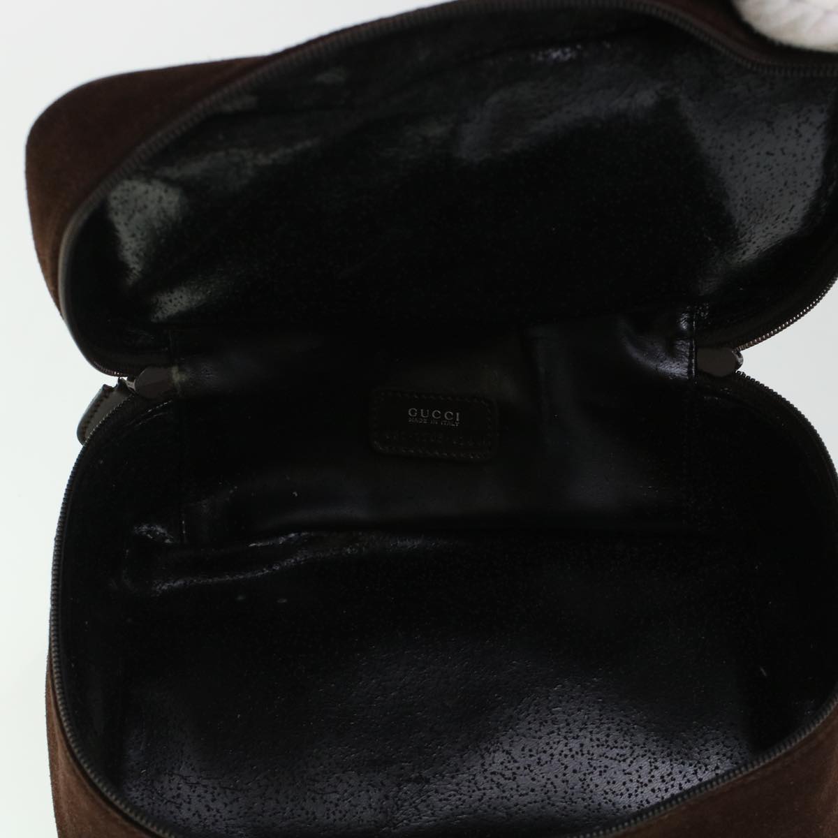 GUCCI Vanity Cosmetic Pouch Suede Leather Brown 032•1705•0140 bs6135