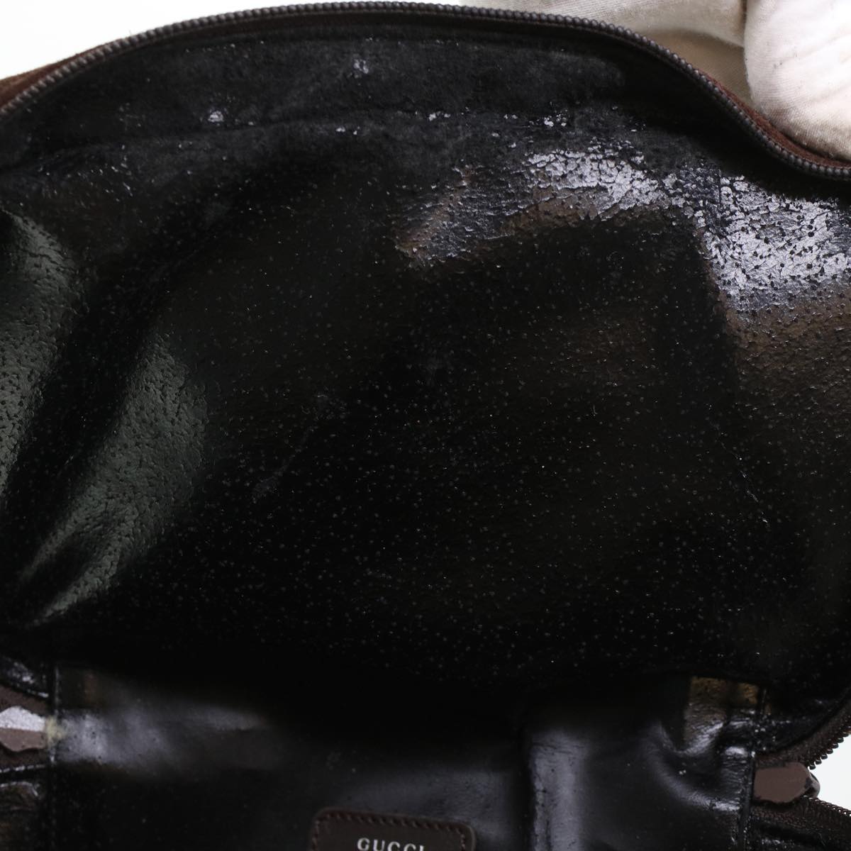 GUCCI Vanity Cosmetic Pouch Suede Leather Brown 032•1705•0140 bs6135