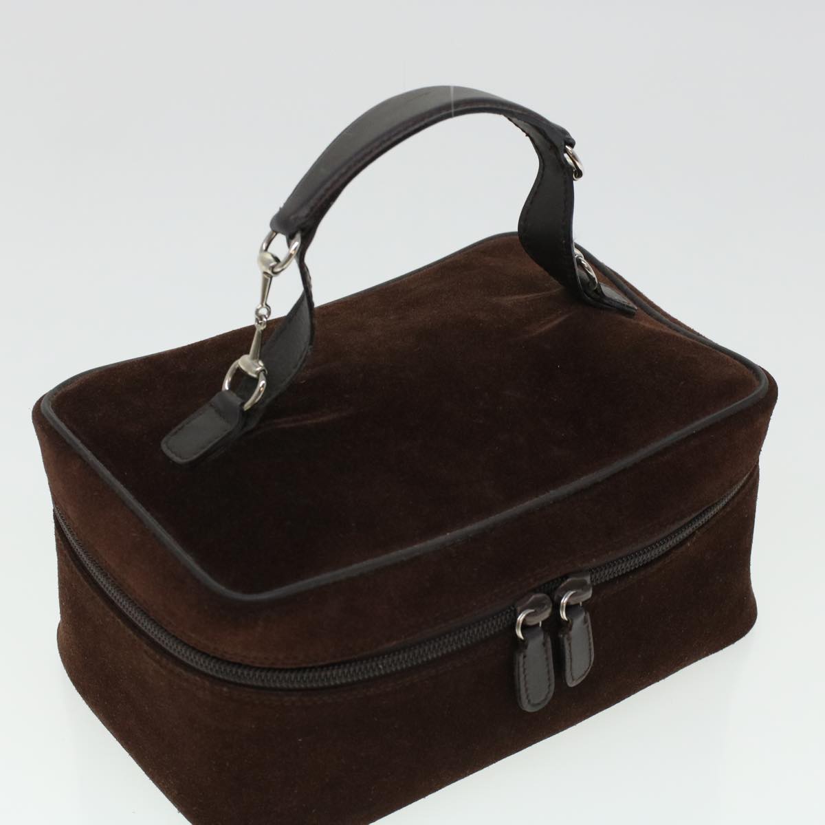 GUCCI Vanity Cosmetic Pouch Suede Leather Brown 032•1705•0140 bs6135