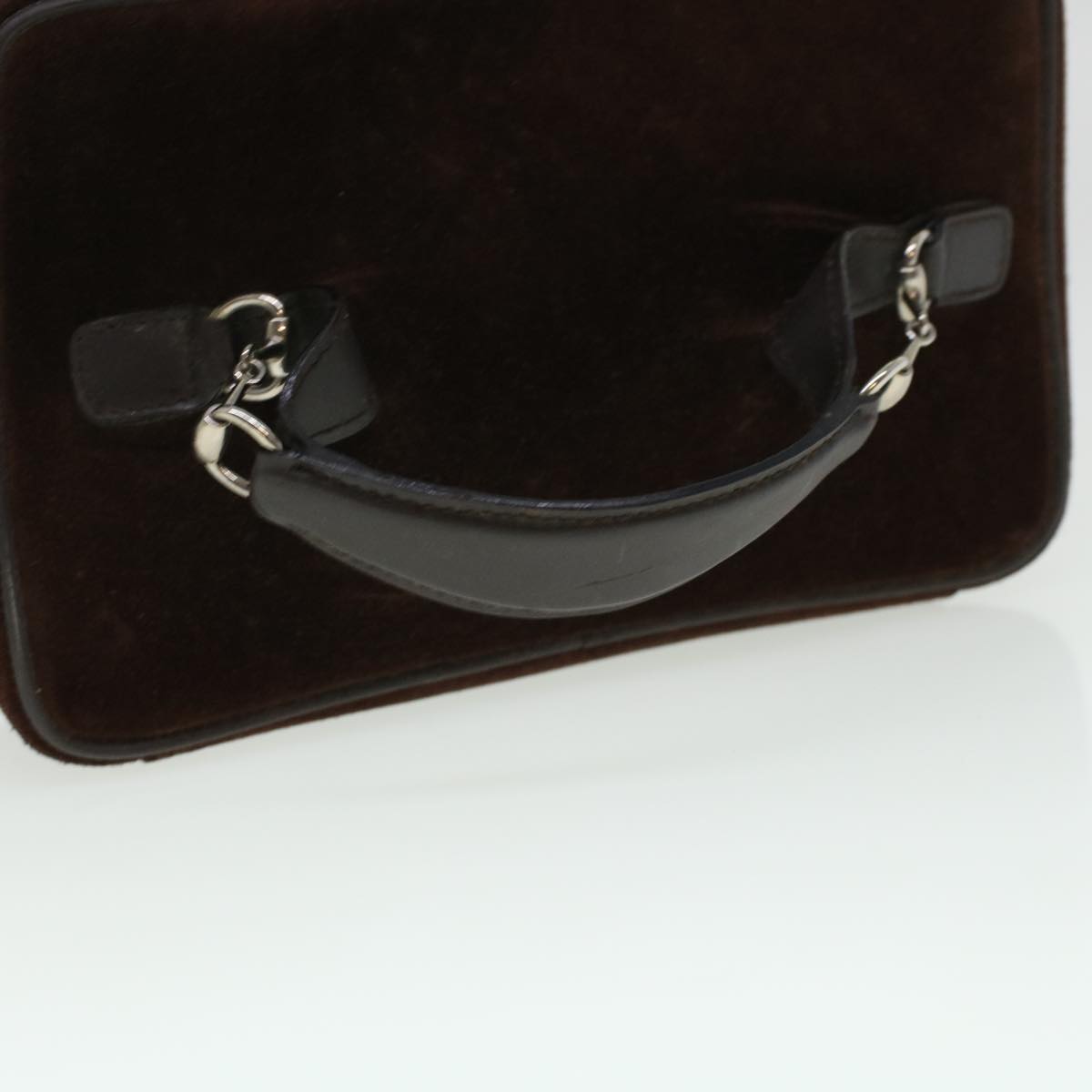 GUCCI Vanity Cosmetic Pouch Suede Leather Brown 032•1705•0140 bs6135