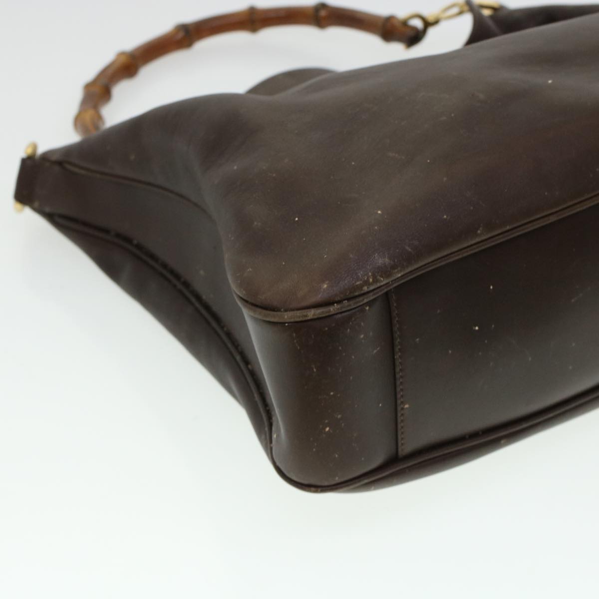 GUCCI Bamboo Shoulder Bag Leather 2way Brown bs6148