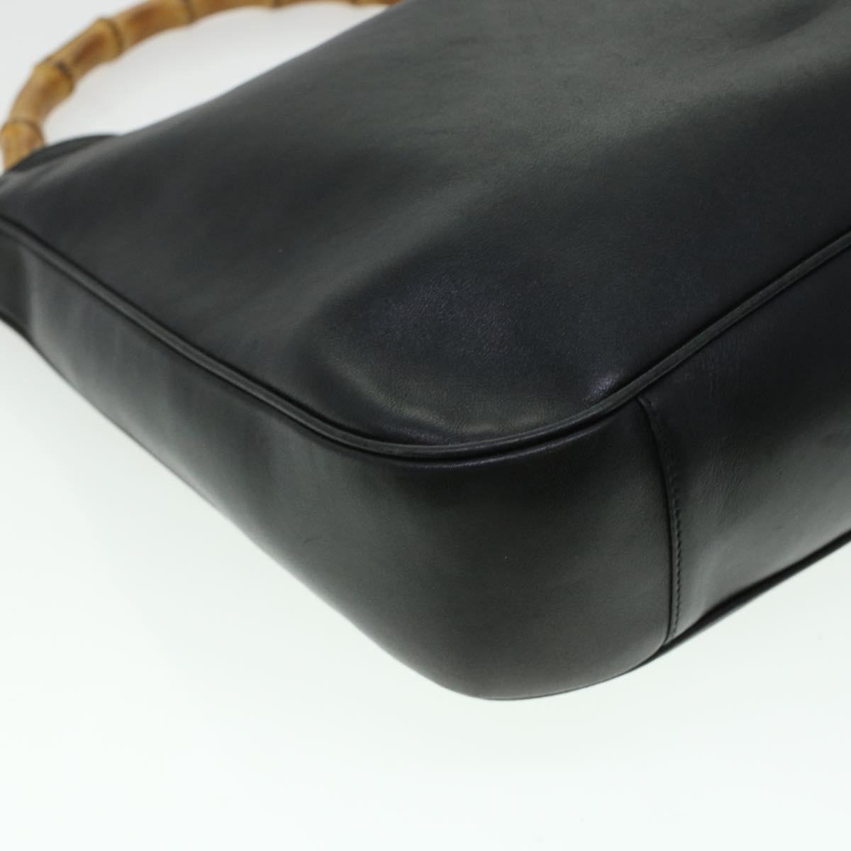 GUCCI Bamboo Shoulder Bag Leather 2way Black bs6163