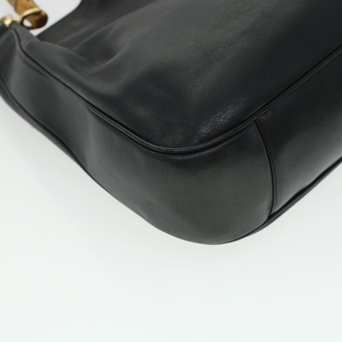 GUCCI Bamboo Shoulder Bag Leather 2way Black bs6163