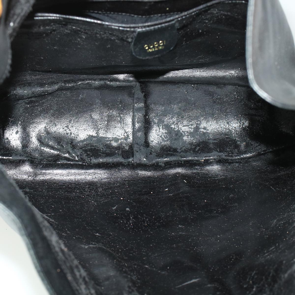 GUCCI Bamboo Shoulder Bag Leather 2way Black bs6163