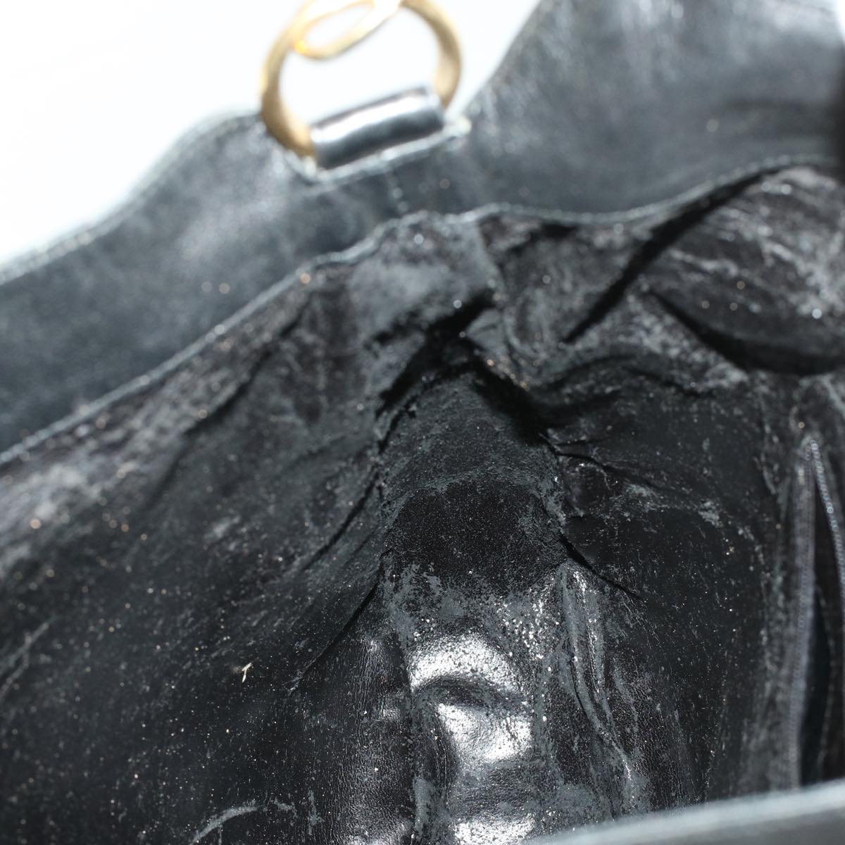 GUCCI Bamboo Shoulder Bag Leather 2way Black bs6163