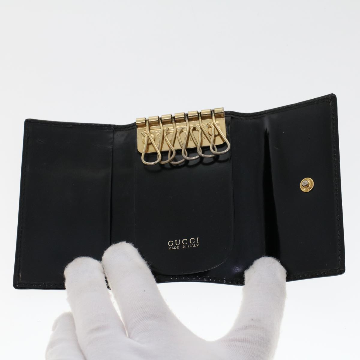 GUCCI GG Canvas Wallet Canvas Leather 4Set Beige Black bs6169