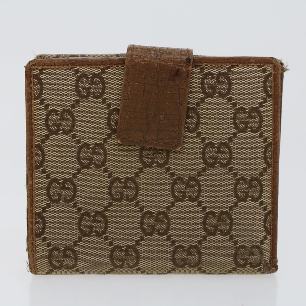 GUCCI GG Canvas Wallet Canvas Leather 4Set Beige Black bs6169