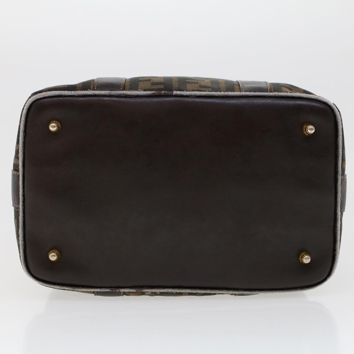 FENDI Zucca Canvas Hand Bag Black Brown bs6206