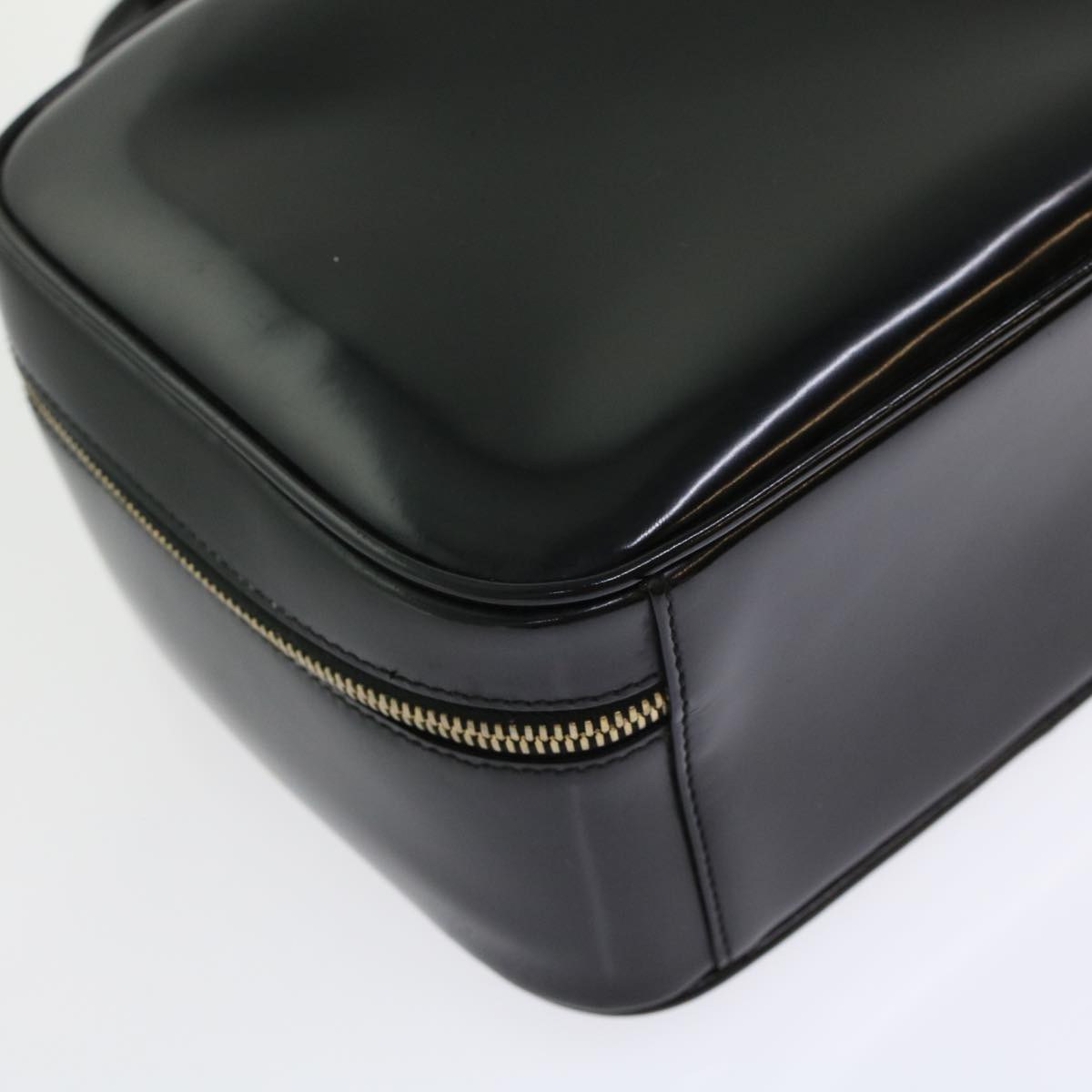 GUCCI Bamboo Vanity Cosmetic Pouch Patent leather Black bs6279