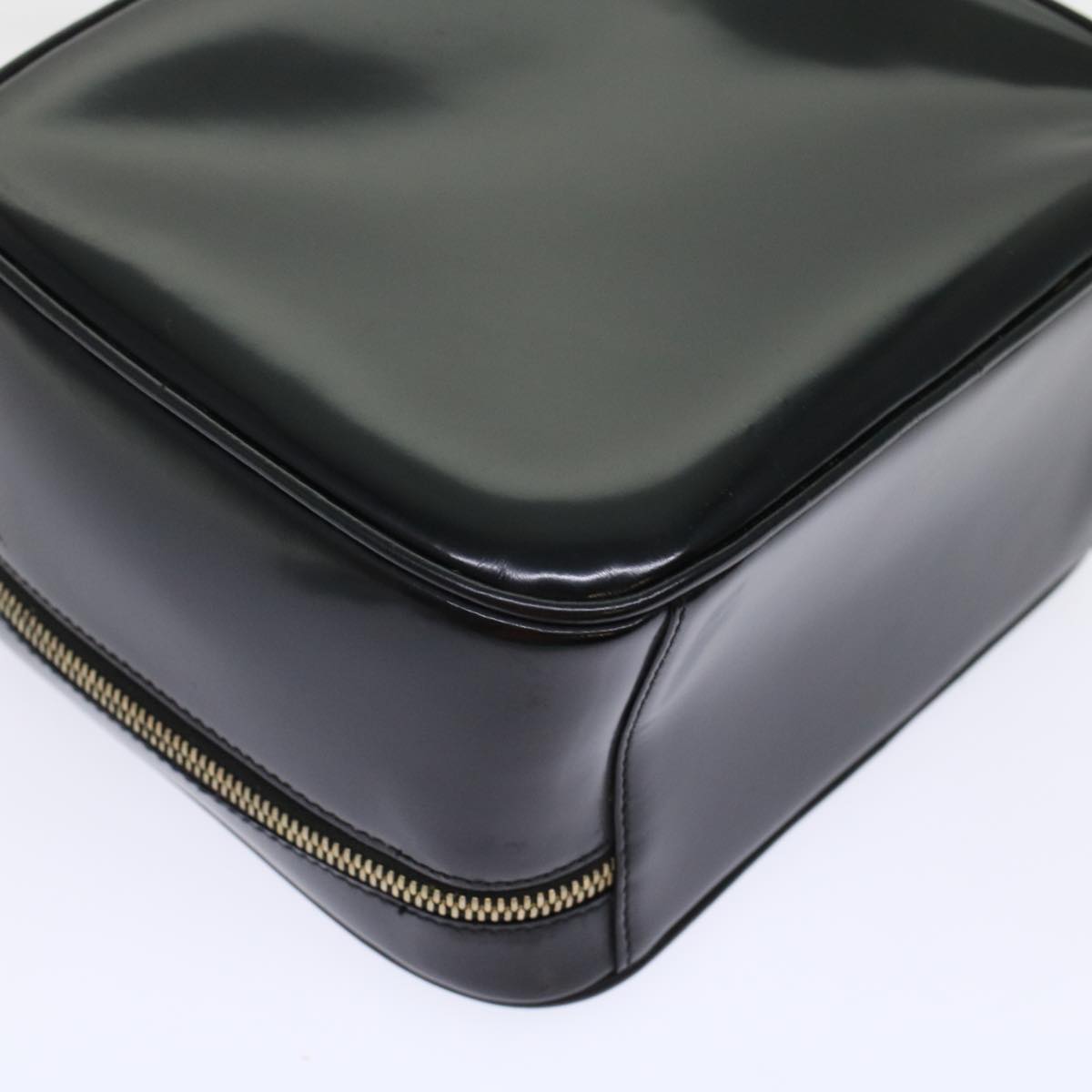 GUCCI Bamboo Vanity Cosmetic Pouch Patent leather Black bs6279