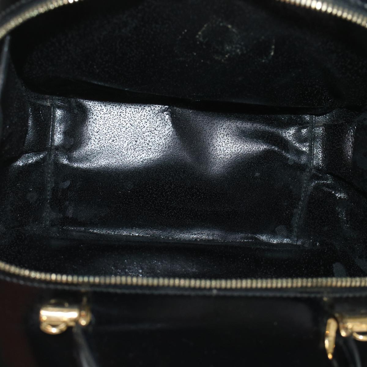 GUCCI Bamboo Vanity Cosmetic Pouch Patent leather Black bs6279