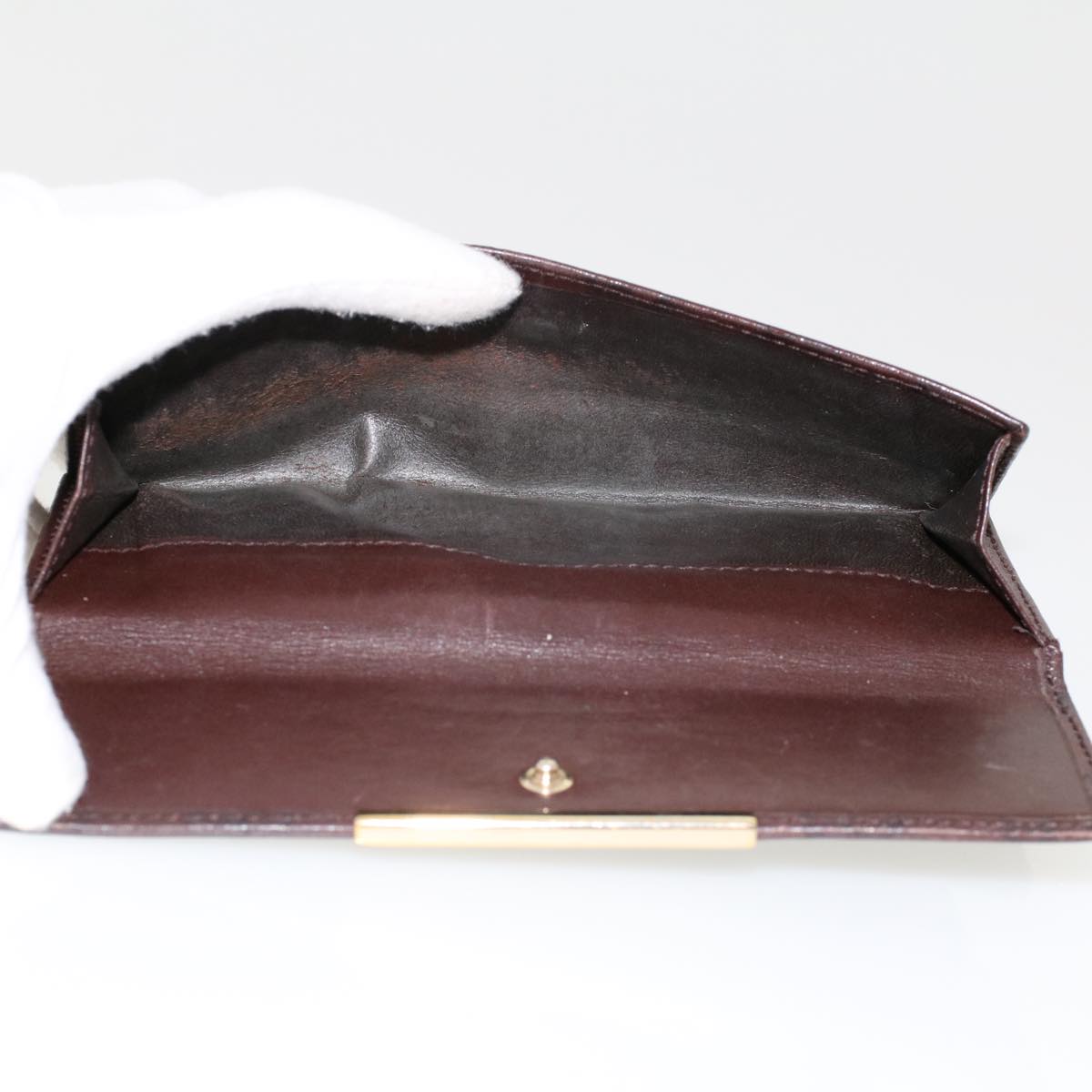 GUCCI GG Canvas Long Wallet Leather 3Set Brown Beige Silver bs6283