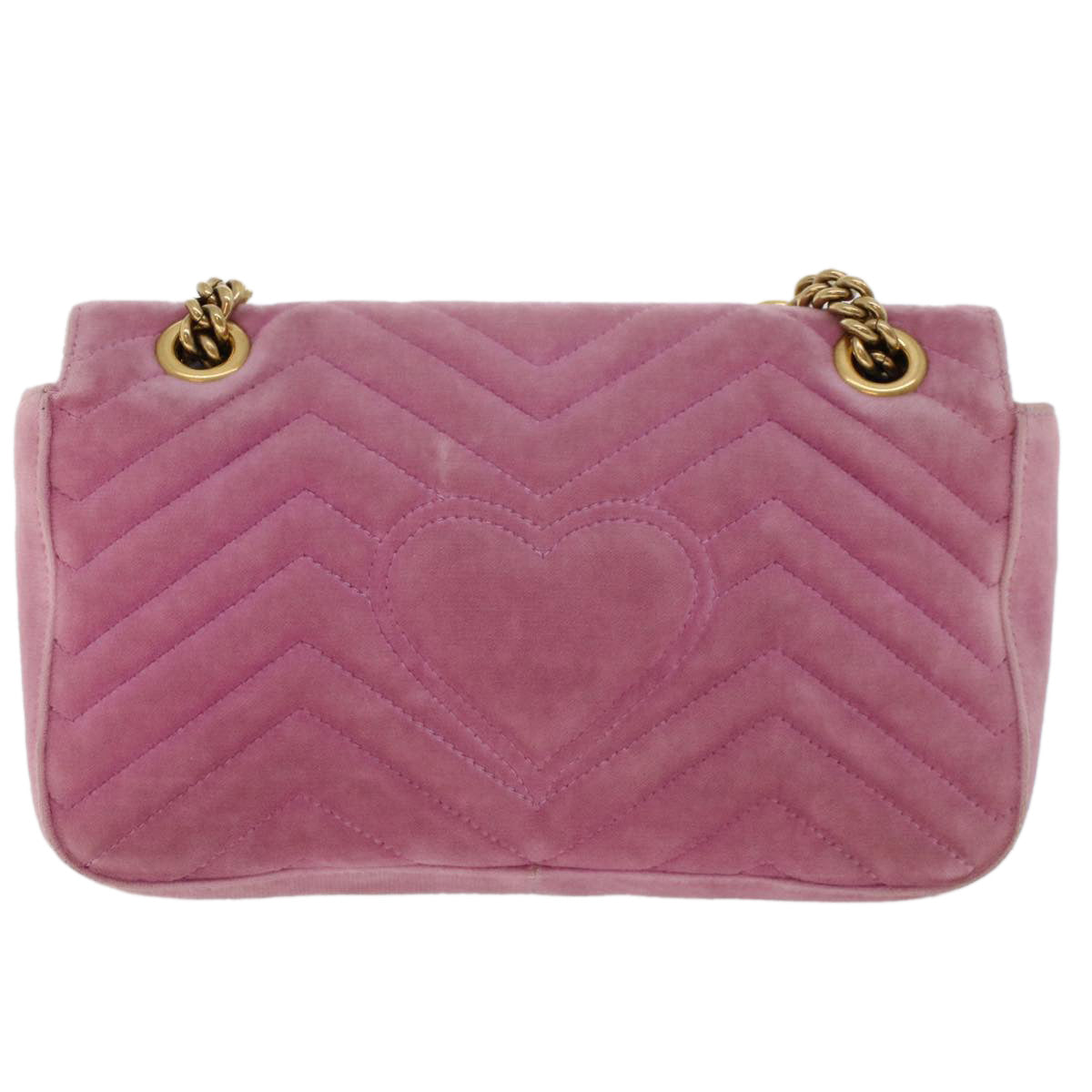 GUCCI GG Marmont Chain Shoulder Bag Velor Pink 443497 bs6311