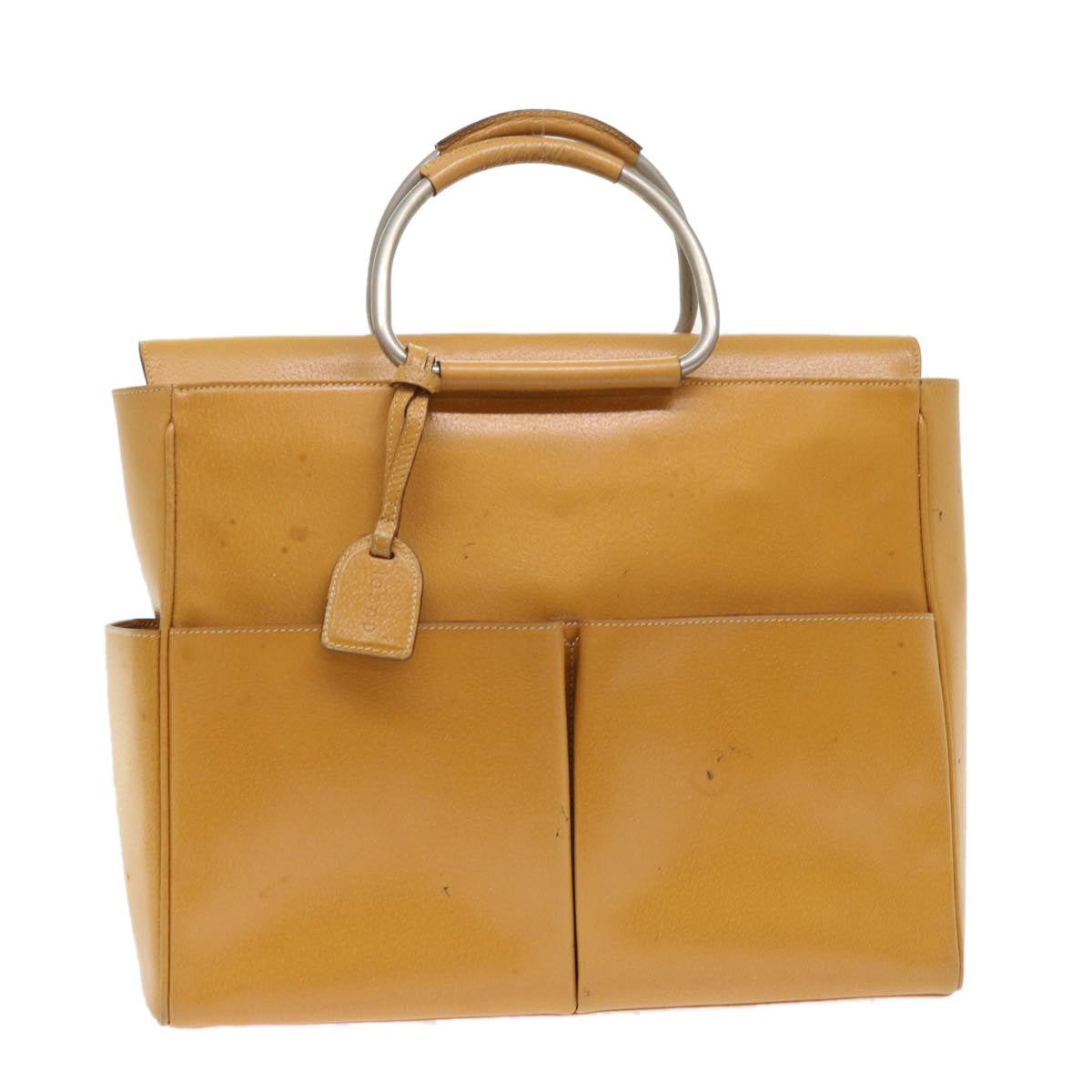 GUCCI Hand Bag Leather Brown 002•3754•0313 bs6312