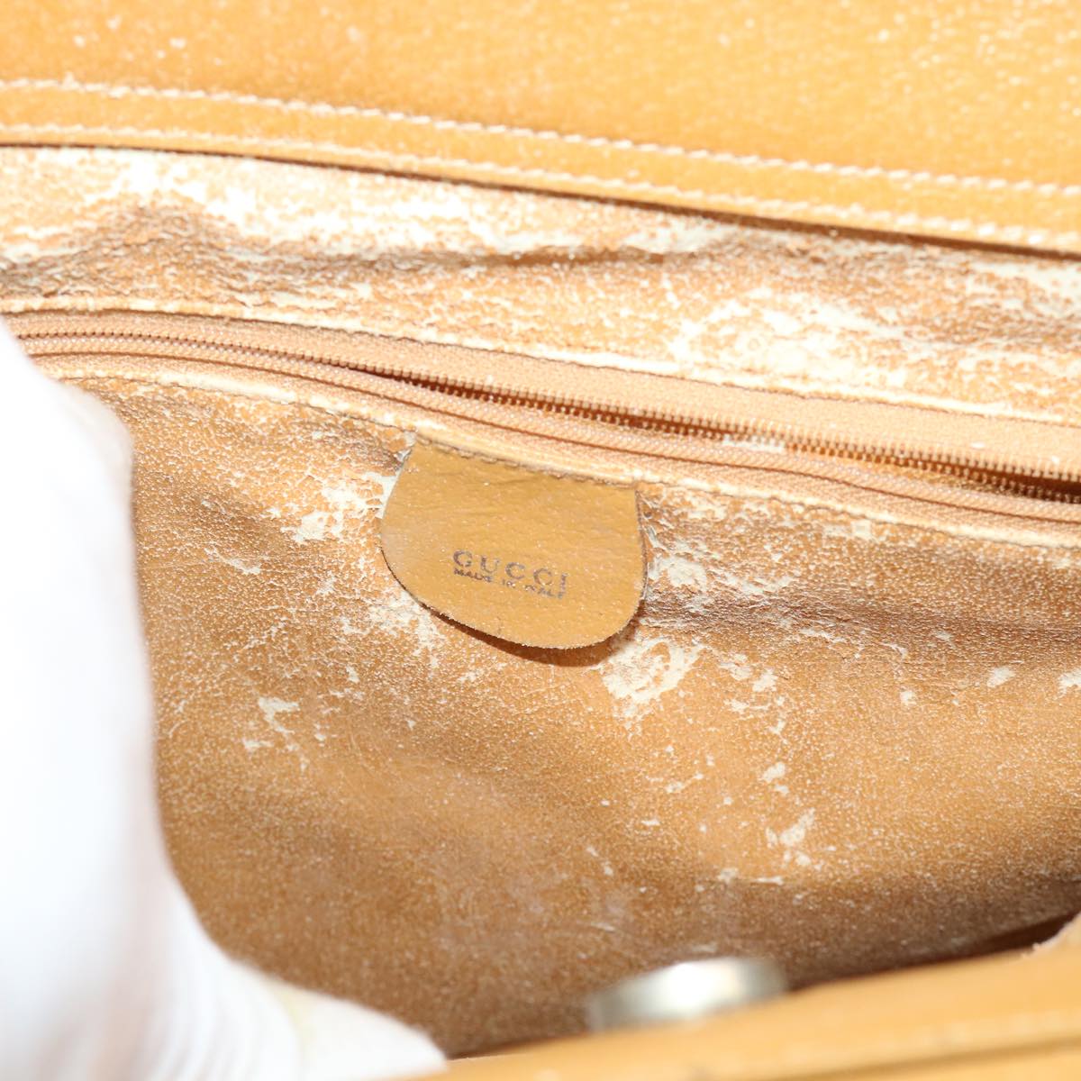 GUCCI Hand Bag Leather Brown 002•3754•0313 bs6312