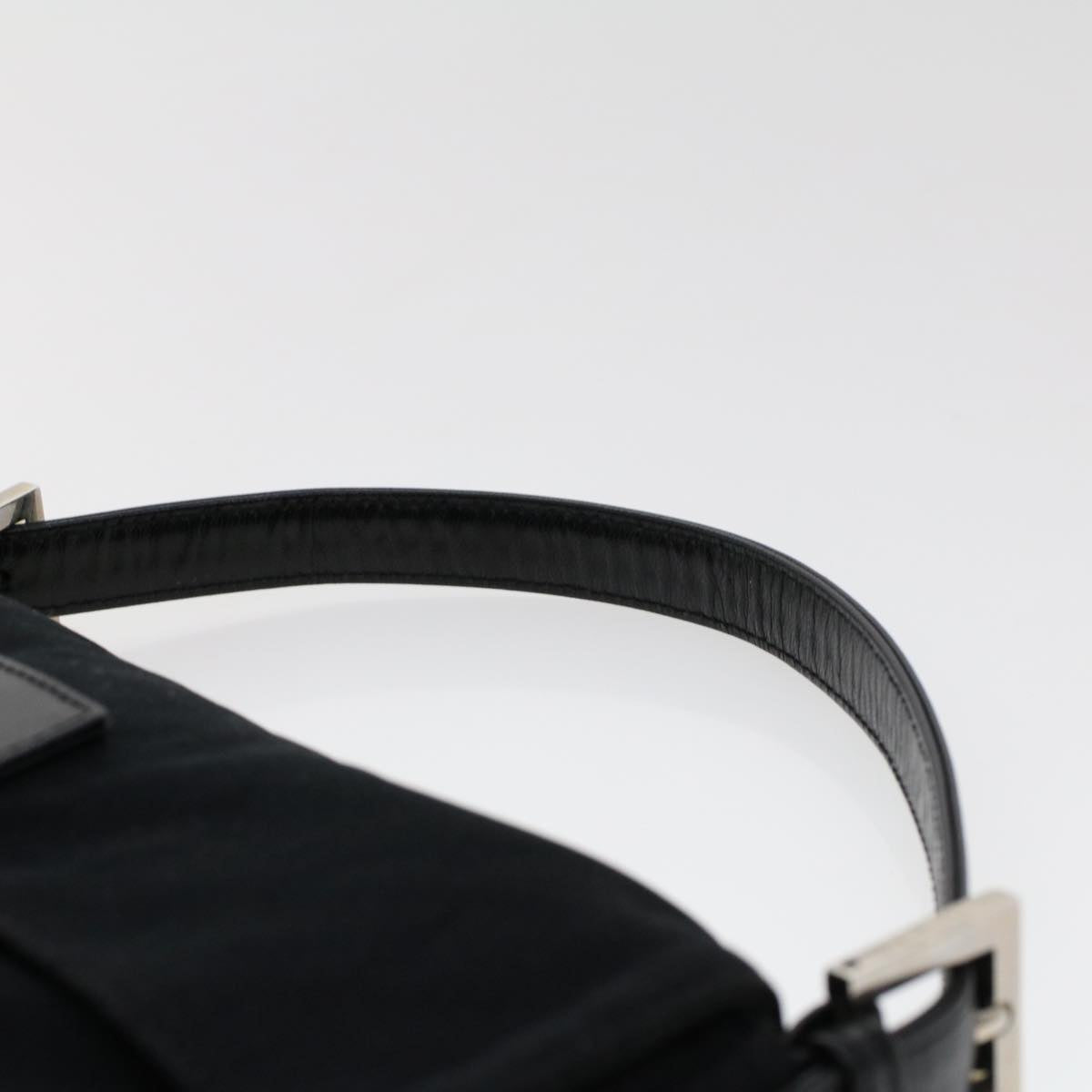 FENDI Mamma Baguette Shoulder Bag Nylon Leather Black 2321.26424.008 bs6395