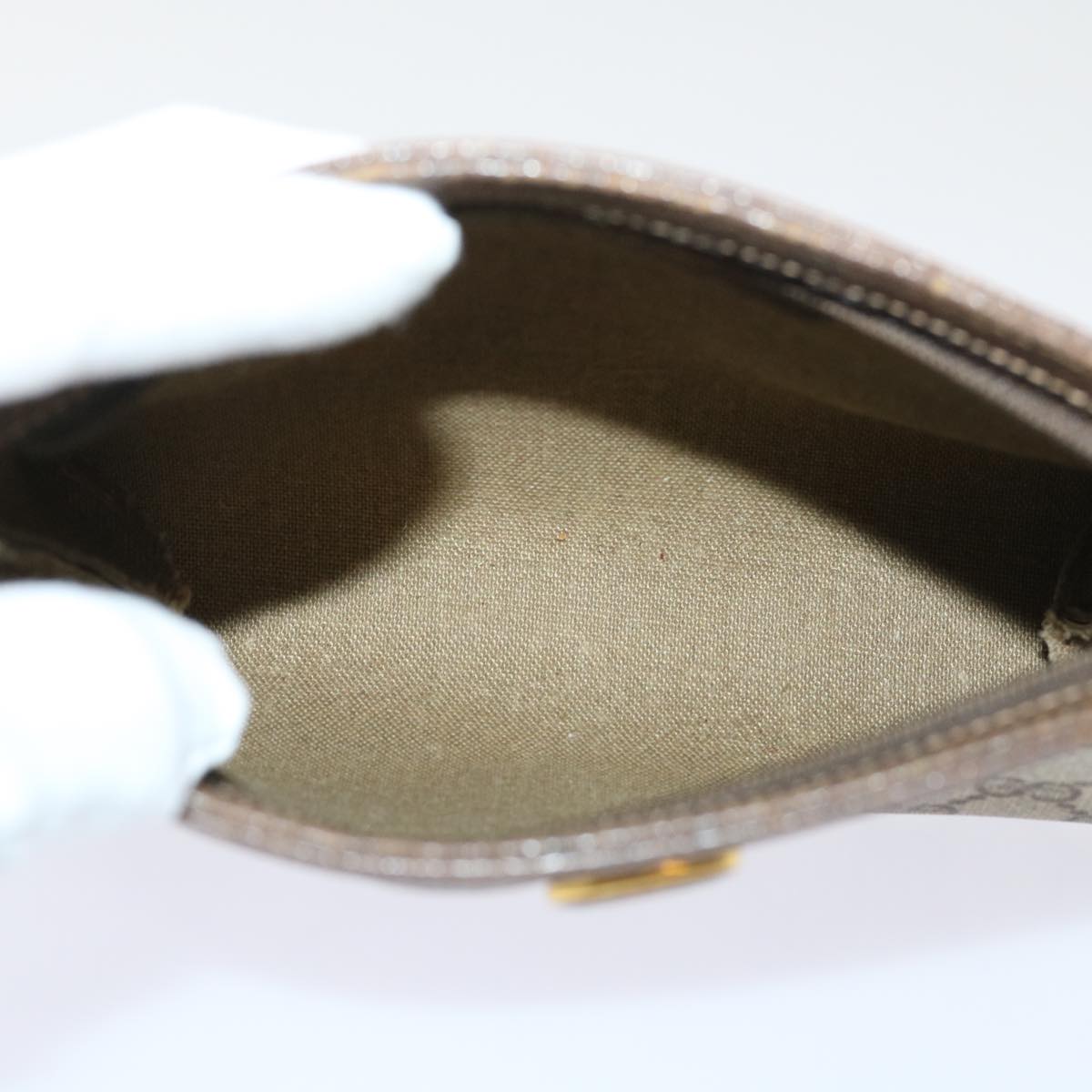 GUCCI GG Canvas Pouch PVC Leather Beige 64•01•020 bs6432