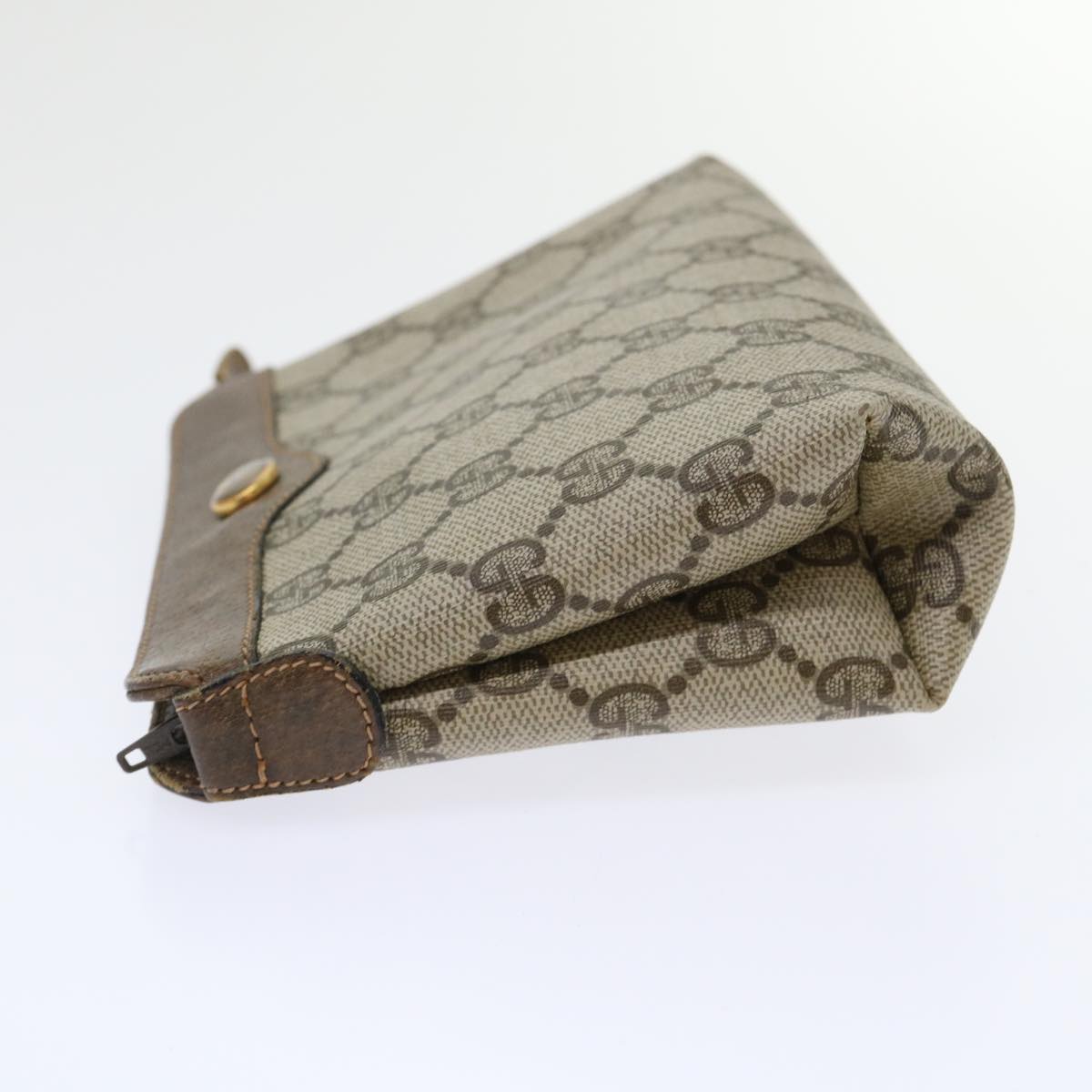 GUCCI GG Canvas Pouch PVC Leather Beige 64•01•020 bs6432