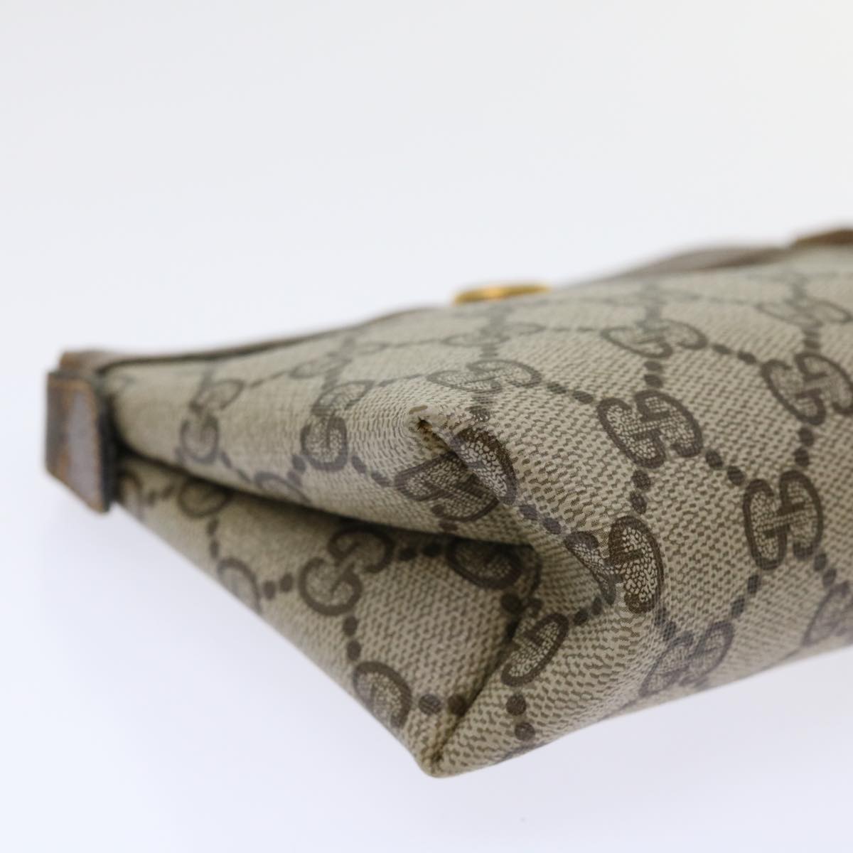 GUCCI GG Canvas Pouch PVC Leather Beige 64•01•020 bs6432