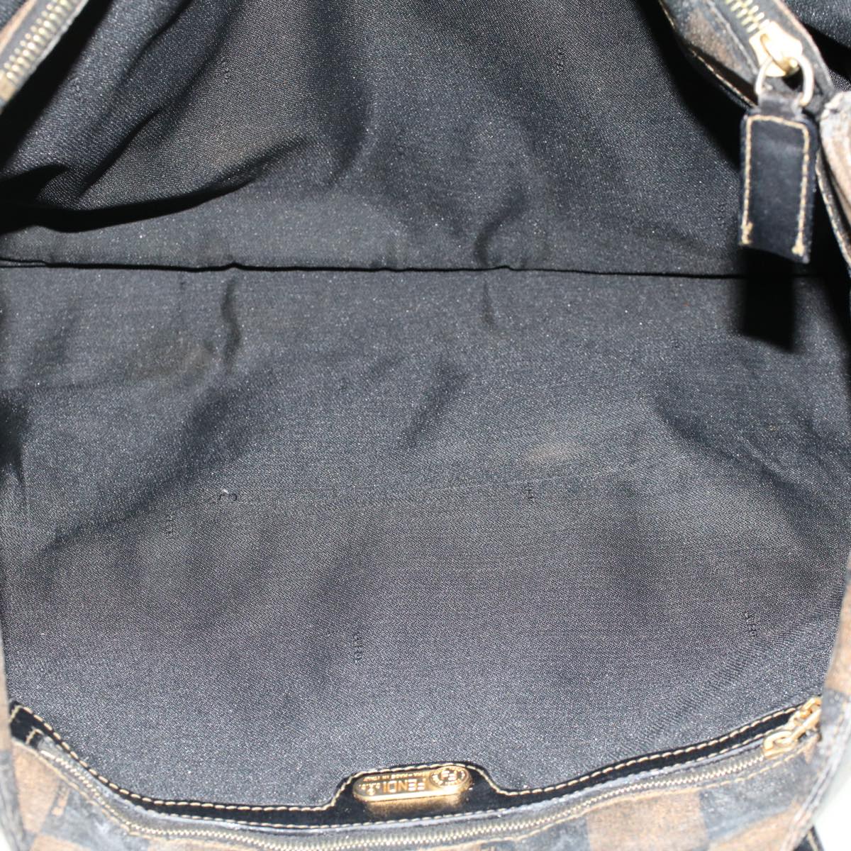 FENDI Pecan Canvas Hand Bag Shoulder Bag Nylon 4Set Brown Black bs6444
